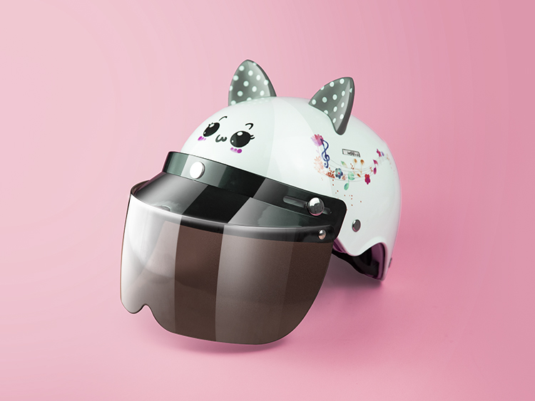 女電動車頭盔四季可愛半盔安全帽現貨