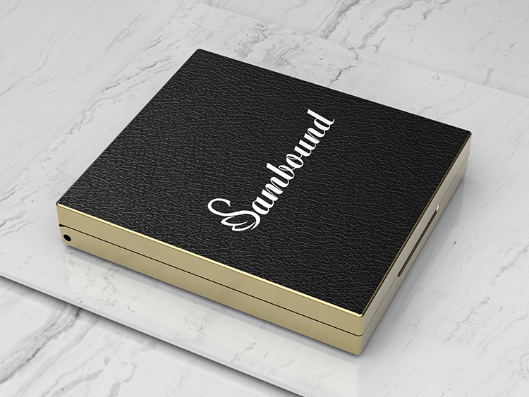 仿皮革紋理四色眼影盤包裝加工定制